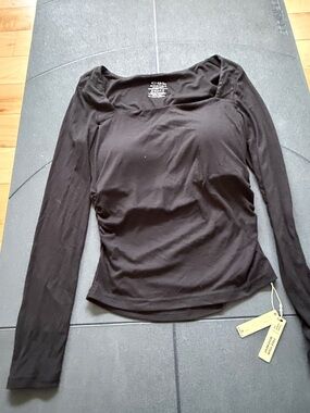 OGL Black Long Sleeve Scoop Neck Top